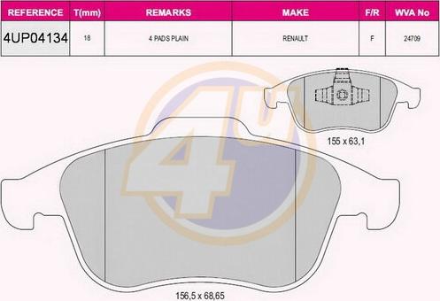 4U 4UP04134 - Bremžu uzliku kompl., Disku bremzes ps1.lv