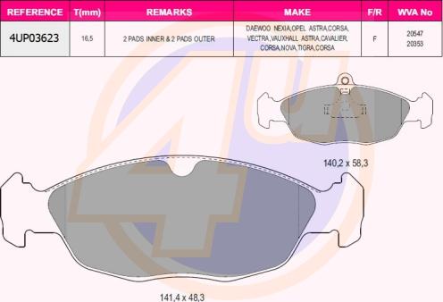 4U 4UP03623 - Bremžu uzliku kompl., Disku bremzes ps1.lv