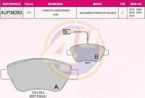 4U 4UP38263 - Bremžu uzliku kompl., Disku bremzes ps1.lv