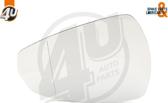 4U Autoparts 41553AU - Spoguļstikls, Ārējais atpakaļskata spogulis ps1.lv