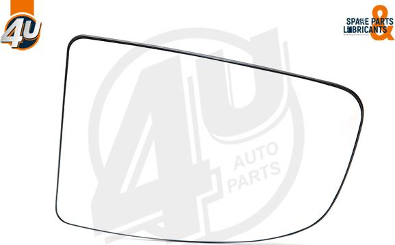 4U Autoparts 41565PU - Spoguļstikls, Ārējais atpakaļskata spogulis ps1.lv