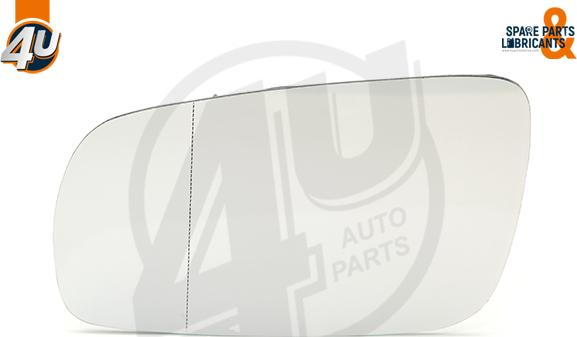 4U Autoparts 41516VV - Spoguļstikls, Ārējais atpakaļskata spogulis ps1.lv