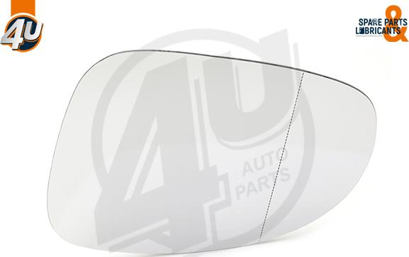 4U Autoparts 41520VV - Spoguļstikls, Ārējais atpakaļskata spogulis ps1.lv