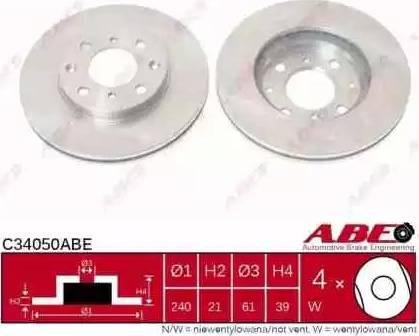 ABE C34050ABE - Bremžu diski ps1.lv