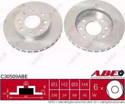 ABE C30509ABE - Bremžu diski ps1.lv