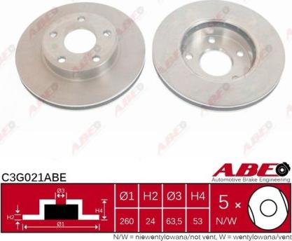 ABE C3G021ABE - Bremžu diski ps1.lv