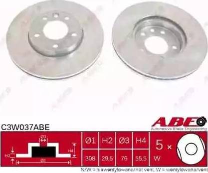 ABE C3W037ABE - Bremžu diski ps1.lv