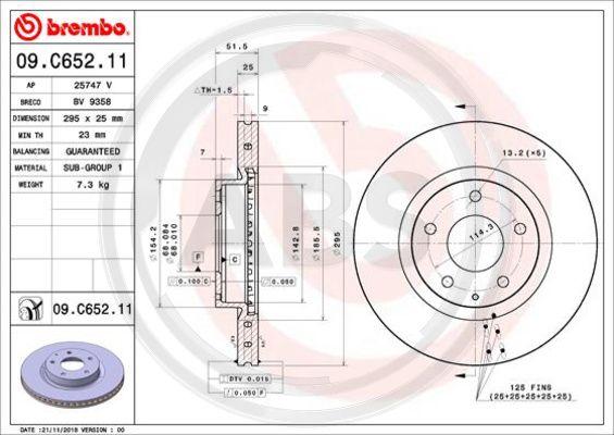 A.B.S. 09.C652.11 - Bremžu diski ps1.lv