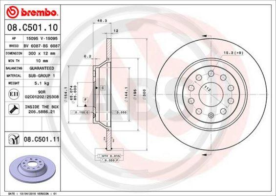 A.B.S. 08.C501.11 - Bremžu diski ps1.lv