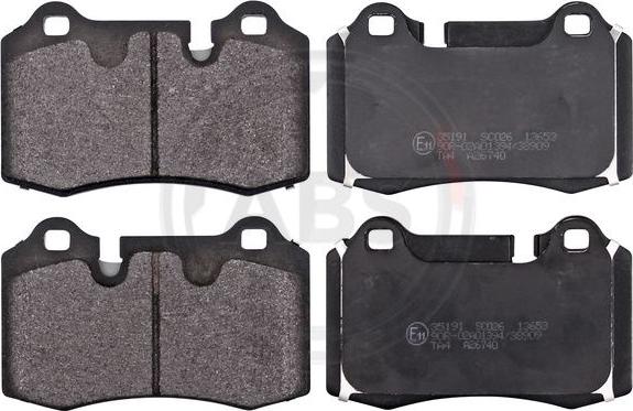 A.B.S. 35191 - Bremžu uzliku kompl., Disku bremzes ps1.lv