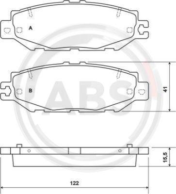 A.B.S. 36922 - Bremžu uzliku kompl., Disku bremzes ps1.lv