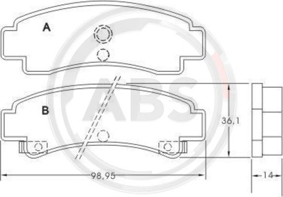 A.B.S. 36704 - Bremžu uzliku kompl., Disku bremzes ps1.lv