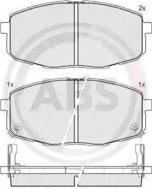 A.B.S. 37592 - Bremžu uzliku kompl., Disku bremzes ps1.lv