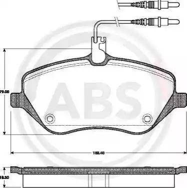 A.B.S. 37538 - Bremžu uzliku kompl., Disku bremzes ps1.lv