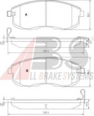 A.B.S. 37648 OE - Bremžu uzliku kompl., Disku bremzes ps1.lv