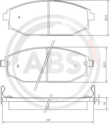 A.B.S. 37173 - Bremžu uzliku kompl., Disku bremzes ps1.lv