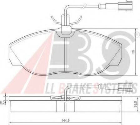 A.B.S. 37172 OE - Bremžu uzliku kompl., Disku bremzes ps1.lv