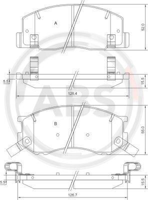 A.B.S. 37399 - Bremžu uzliku kompl., Disku bremzes ps1.lv