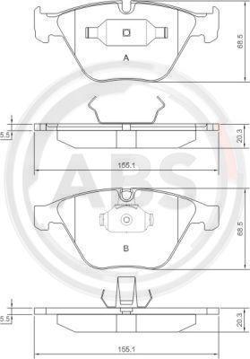 A.B.S. 37346 - Bremžu uzliku kompl., Disku bremzes ps1.lv