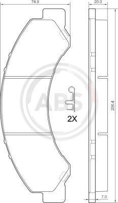 A.B.S. 37713 - Bremžu uzliku kompl., Disku bremzes ps1.lv