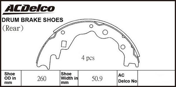 ACDelco ACBS1587 - Bremžu loku komplekts ps1.lv