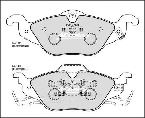 ACDelco ACD1424 - Bremžu uzliku kompl., Disku bremzes ps1.lv