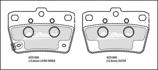 ACDelco ACD1680 - Bremžu uzliku kompl., Disku bremzes ps1.lv