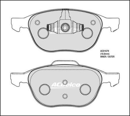 ACDelco ACD1679 - Bremžu uzliku kompl., Disku bremzes ps1.lv