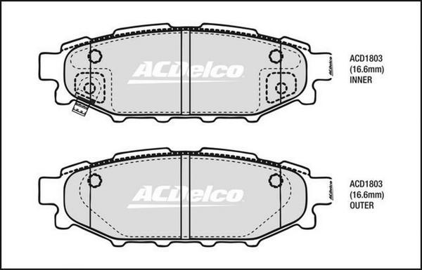 ACDelco ACD1803 - Bremžu uzliku kompl., Disku bremzes ps1.lv