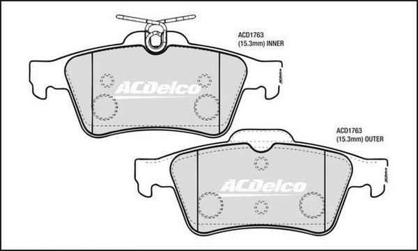 ACDelco ACD1763 - Bremžu uzliku kompl., Disku bremzes ps1.lv