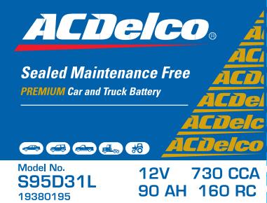 ACDelco S95D31LHD - Startera akumulatoru baterija ps1.lv