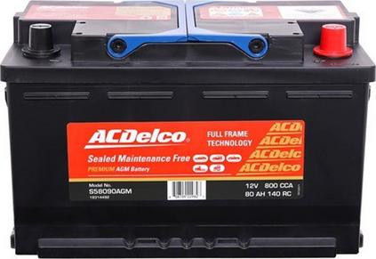 ACDelco S58090AGM - Startera akumulatoru baterija ps1.lv