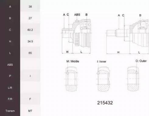 Acemark 215432 - Šarnīru komplekts, Piedziņas vārpsta ps1.lv