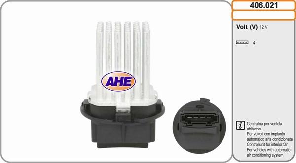 AHE 406.021 - Vadības bloks, Elektroventilators (Motora dzesēšana) ps1.lv