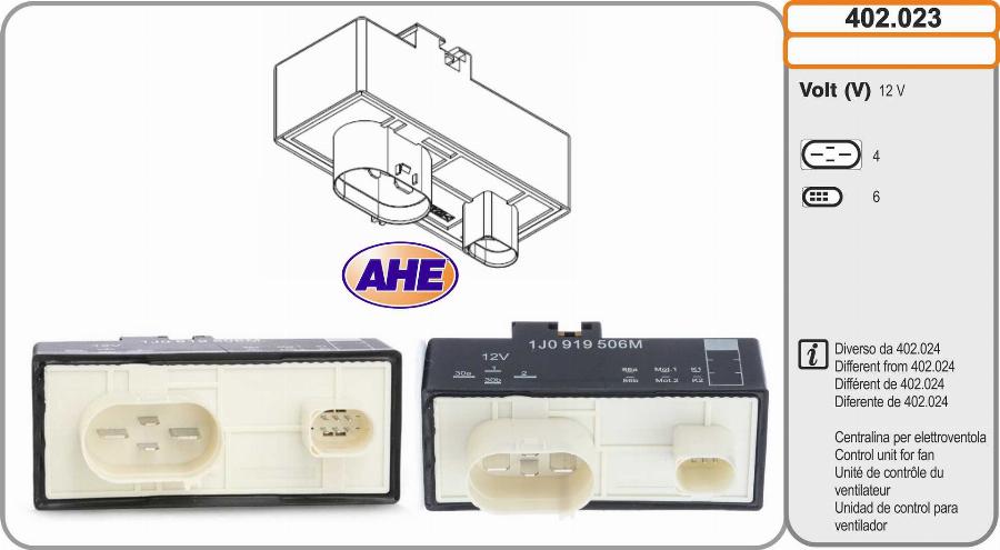 AHE 402.023 - Vadības bloks, Elektroventilators (Motora dzesēšana) ps1.lv