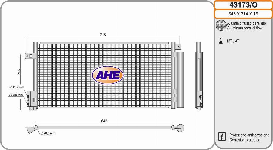 AHE 43173/O - Kondensators, Gaisa kond. sistēma ps1.lv