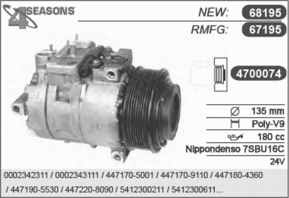 AHE 67195 - Kompresors, Gaisa kond. sistēma ps1.lv