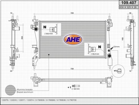 AHE 109.407 - Radiators, Motora dzesēšanas sistēma ps1.lv