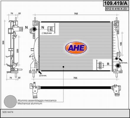 AHE 109.419/A - Radiators, Motora dzesēšanas sistēma ps1.lv