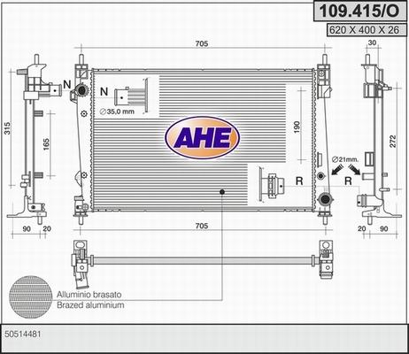 AHE 109.415/O - Radiators, Motora dzesēšanas sistēma ps1.lv