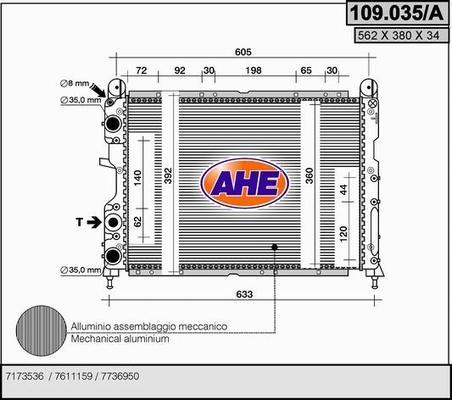 AHE 109.035/A - Radiators, Motora dzesēšanas sistēma ps1.lv