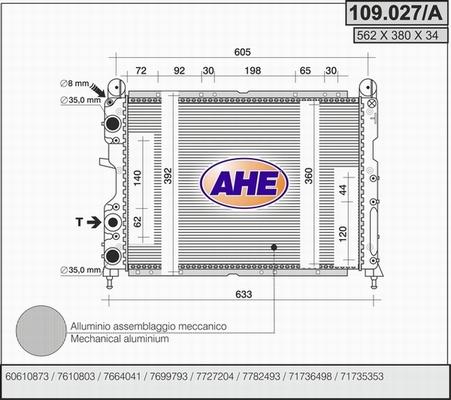 AHE 109.027/A - Radiators, Motora dzesēšanas sistēma ps1.lv