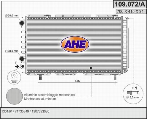 AHE 109.072/A - Radiators, Motora dzesēšanas sistēma ps1.lv