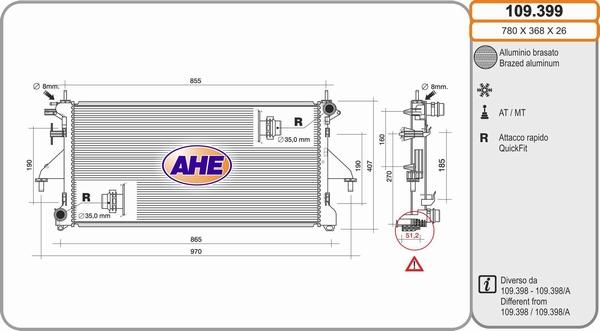 AHE 109.399 - Radiators, Motora dzesēšanas sistēma ps1.lv