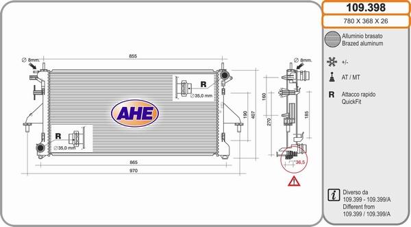 AHE 109.398 - Radiators, Motora dzesēšanas sistēma ps1.lv