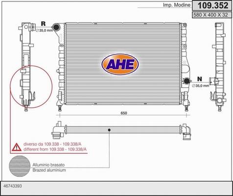 AHE 109.352 - Radiators, Motora dzesēšanas sistēma ps1.lv