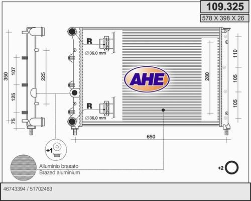 AHE 109.325 - Radiators, Motora dzesēšanas sistēma ps1.lv