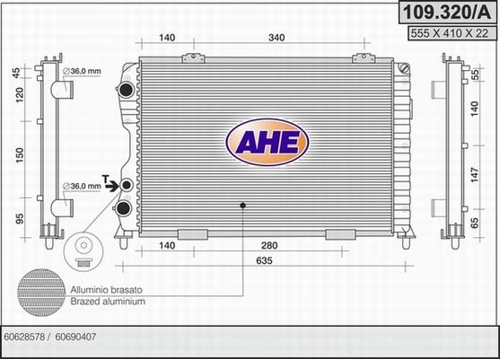 AHE 109.320/A - Radiators, Motora dzesēšanas sistēma ps1.lv