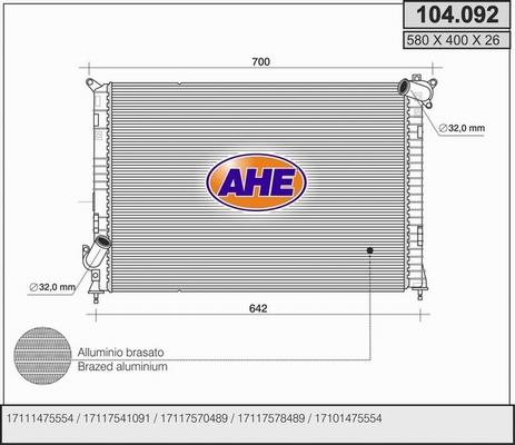 AHE 104.092 - Radiators, Motora dzesēšanas sistēma ps1.lv