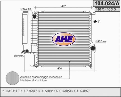 AHE 104.024/A - Radiators, Motora dzesēšanas sistēma ps1.lv